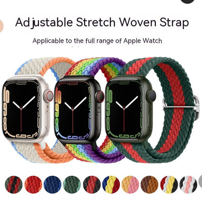 Apple Watch Watchband Adjustable Nylon Braided For Apple Watch7 Strap