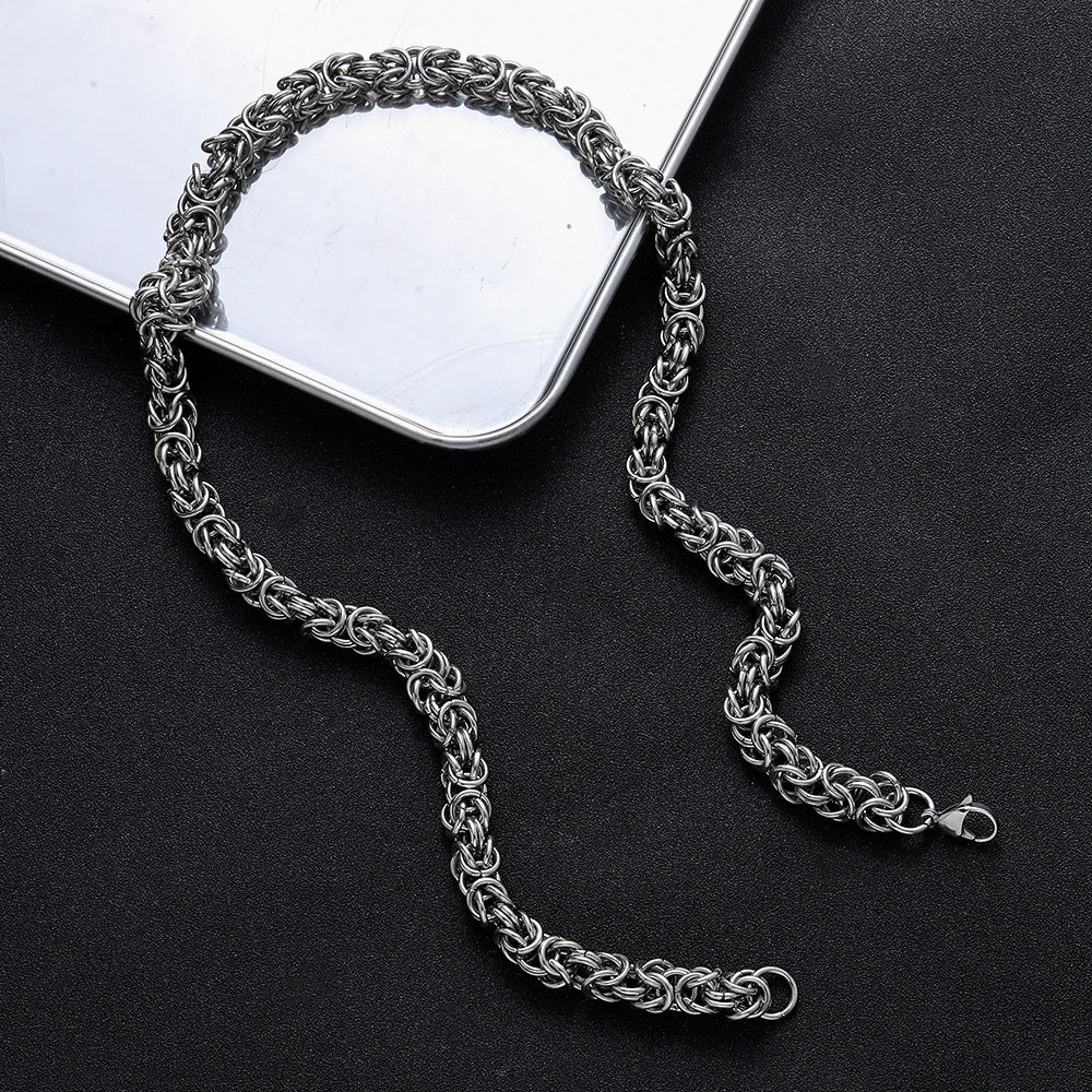 Domineering Hip Hop Stainless Steel Hand-woven Keel Chain