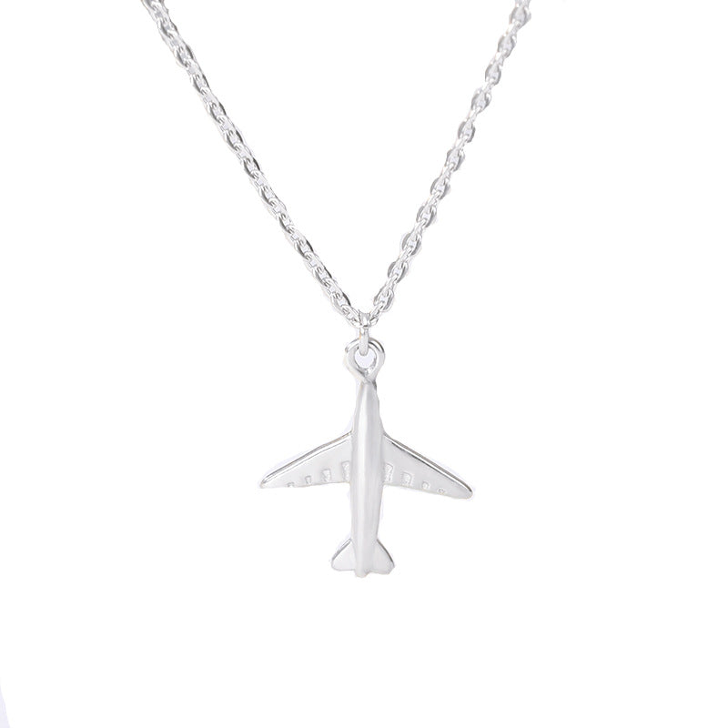 Stainless Steel Paper Plane Pendant Necklace