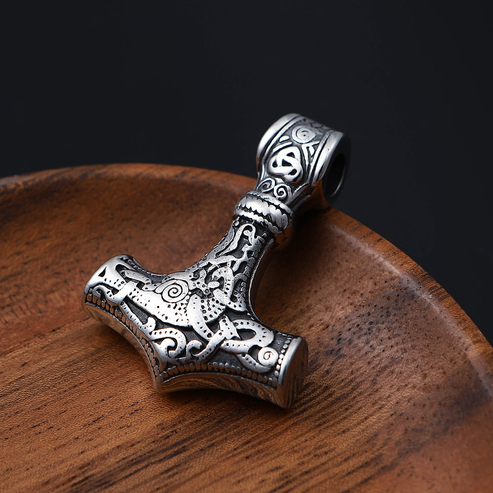 Nordic Viking Stainless Steel Aoding Rune Pendant