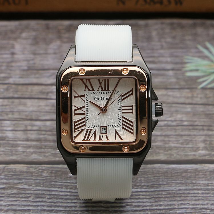 Square Men's Tape Watch Roman Scale