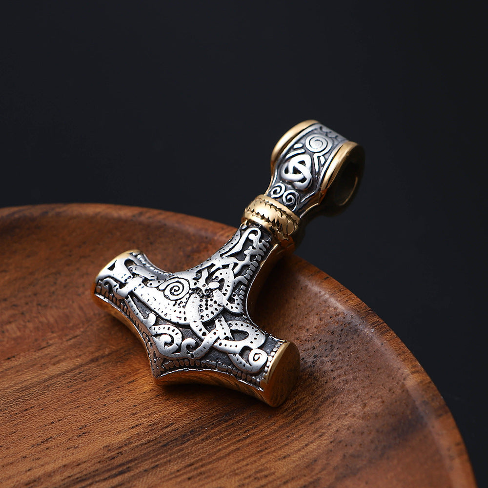 Nordic Viking Stainless Steel Aoding Rune Pendant