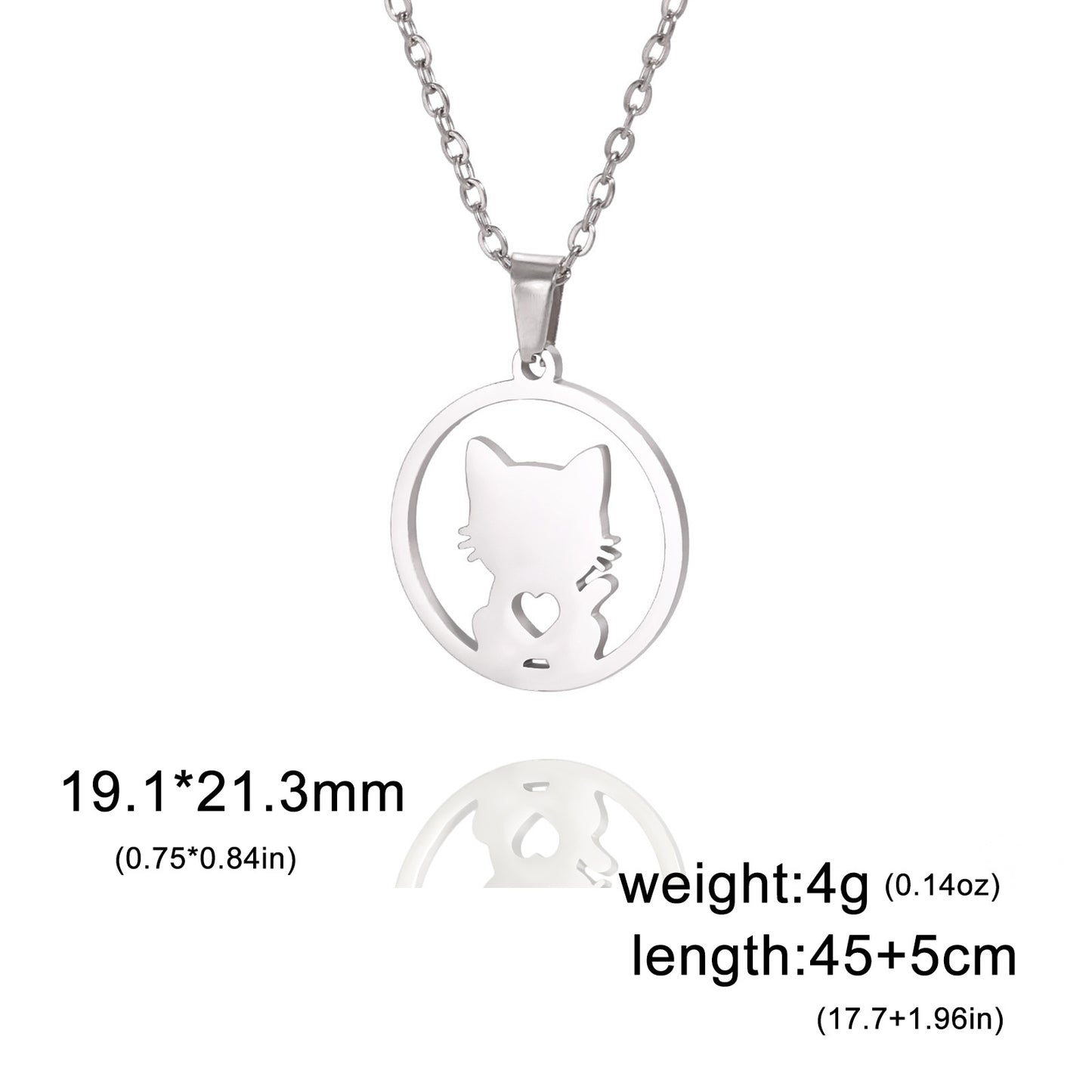 Cute Hollow Love Kitten Pendant Women's Necklace