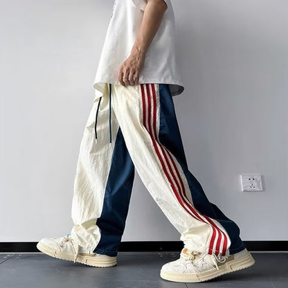 Pants Casual Pants Trousers Ice Silk Quick-drying Three-stripe Track Pants American Style