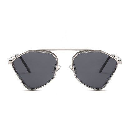 Metal Punk Glasses Steam Polygonal Sunglasses