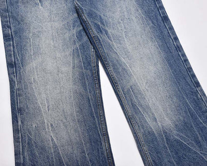 Advanced Lightning Crack Washed Distressed Design Jeans For Men