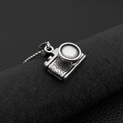 Titanium Steel Rectangular Camera Pendant