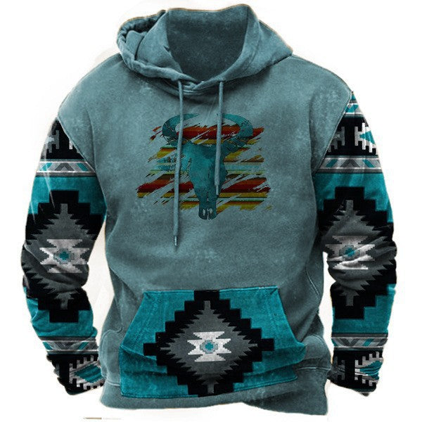 Western Style Printed Street Sports Fashion Trend Hoodie