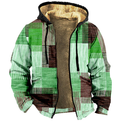 European And American Multi-color Pattern 3D Digital Printing Hooded Cotton-padded Jacket