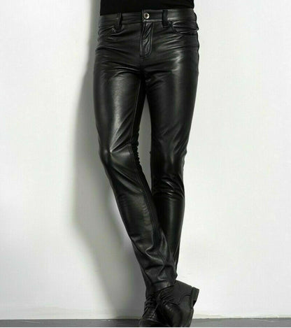 Fashion Men's Long Leather Pants