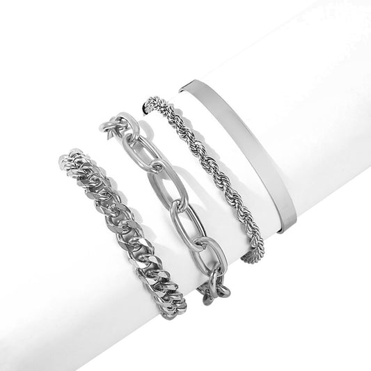 Exaggerated Alloy Thick Chain Multi-layer Bracelet Women European And American Fashion