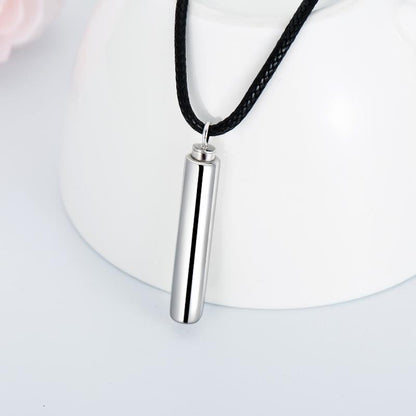 Cylinder Cremation Necklace Sterling Silver Urn Jewelry Dog Human Hair Memorial Pendant