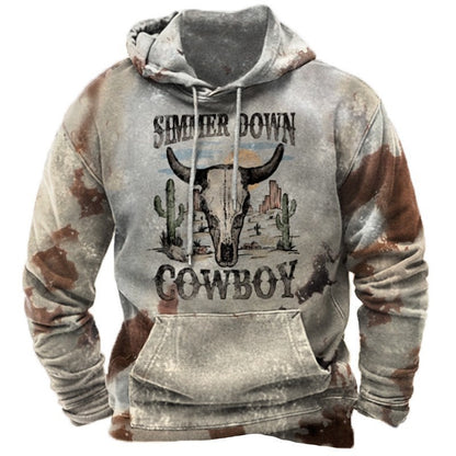 Western Style Printed Street Sports Fashion Trend Hoodie