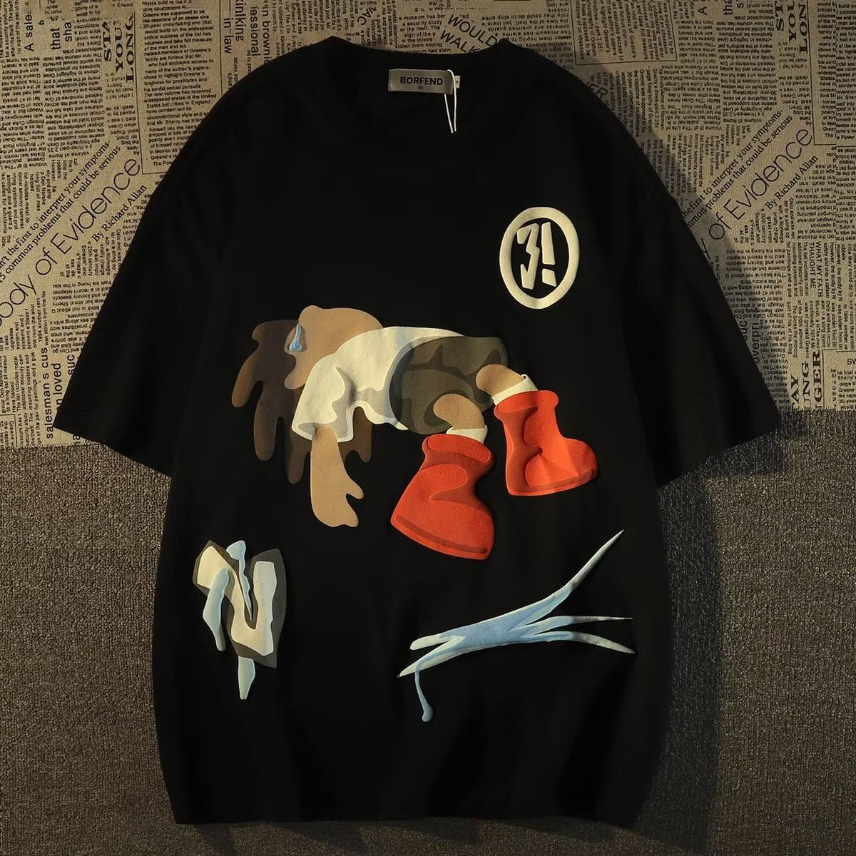 Cartoon Printed T-shirt Top For Men