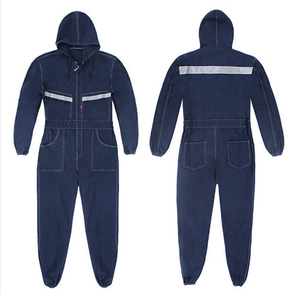 One-piece Denim Overalls Suit Men