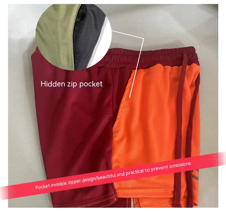 Men's Zipper Mesh Breathable Shorts Beach Pants