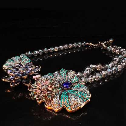 Vintage Western Antique Flower Necklace For Women