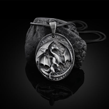 Men's Western Dragon Animal Hip Hop Pendant Necklace