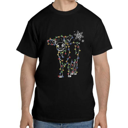 European And American-made Cow Christmas Printed Casual Round Neck T-shirt