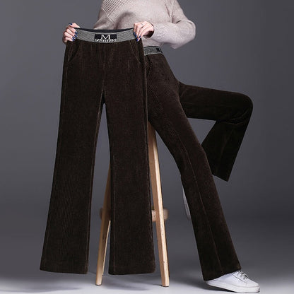 Corduroy Wide-leg Pants Padded Corduroy High Waist