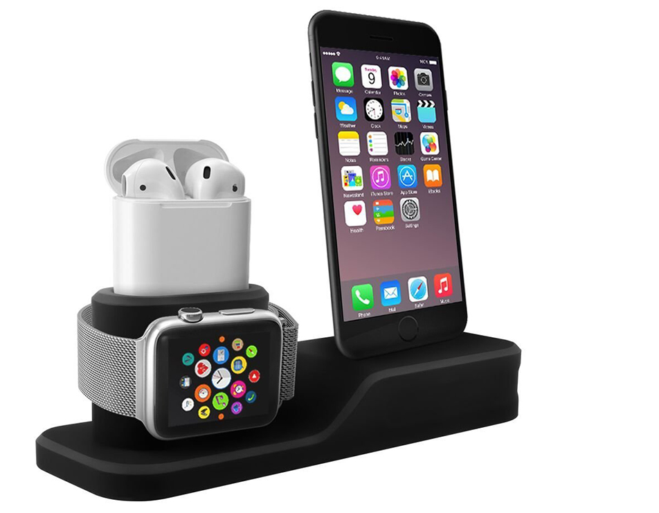 Mobile Phone Watch Headset Three-in-one Charging Stand Base Silicone Iwatch Charging Stand