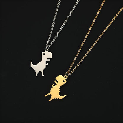 Titanium Steel Cut Cartoon Cute Animal Necklace