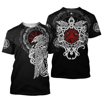 Viking T-shirt 3D Digital Printed Round Neck Short Sleeve