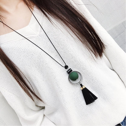 Tassel Long Necklace For Women All-match