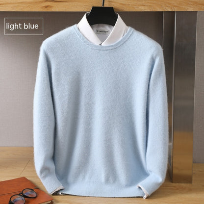 Mink Velvet Loose Round Neck Solid Color Sweater Bottoming Shirt