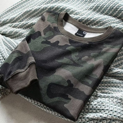 Camouflage Printed Loose Leisure Sports Long-sleeved Men's Sweater