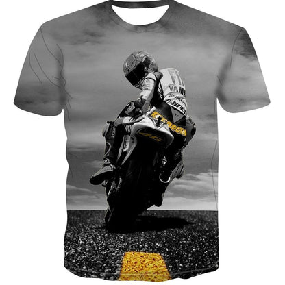 3D Motorcycle Racing Men's And Women's Short-sleeved T-shirt