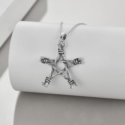 Sterling Silver Gothic Punk Witch Pentagram PSupernatural Merchandise endant Jewellery