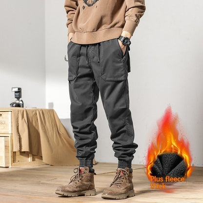 Fleece-lined Thick Overalls Men's Outdoor Loose