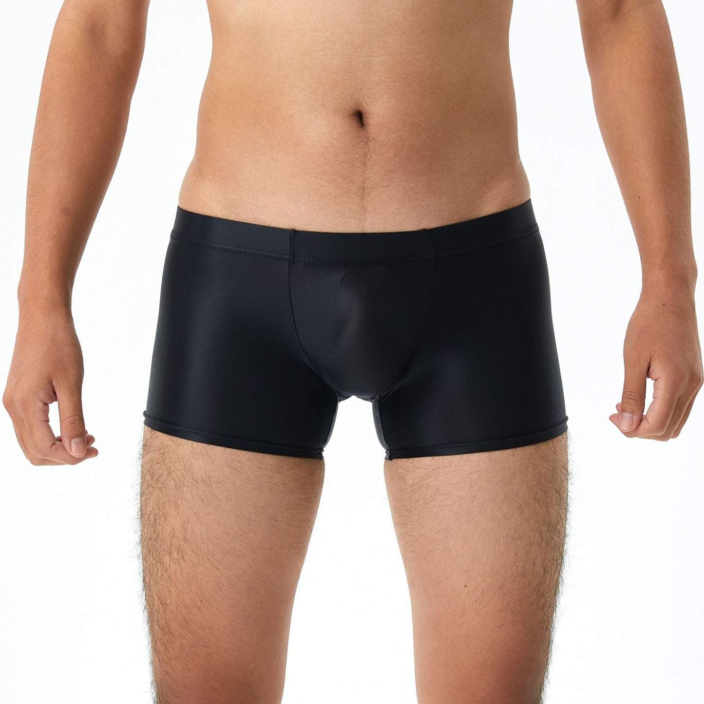 Shiny Glossy Silky Transparent Boxers Pocket U Convex