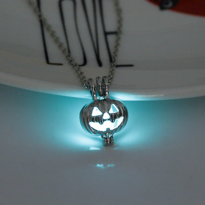 Luminous Evil Pumpkin Pendant Necklace