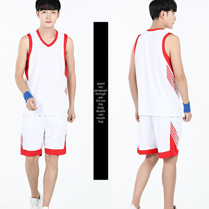 Basketball Sports Suit Men's Summer Casual Wear Sleeveless Thin Vest Running Suit Shorts Sportswear