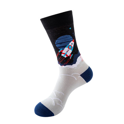 Mid-tube Star Animal Tide Socks