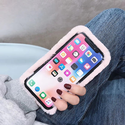 Luxury plush phone case