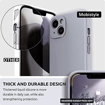 mobistyle Liquid Silicone Case for iPhone 13 Case, Individual Protection for Each Lens Shockproof Rubber Full Body Thickened Design Compatible for iPhone 13 (Purple)