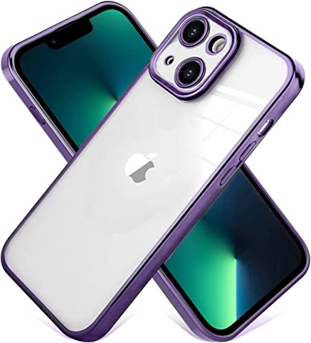 mobistyle Liquid Silicone Case for iPhone 13 Case, Individual Protection for Each Lens Shockproof Rubber Full Body Thickened Design Compatible for iPhone 13 (Purple)