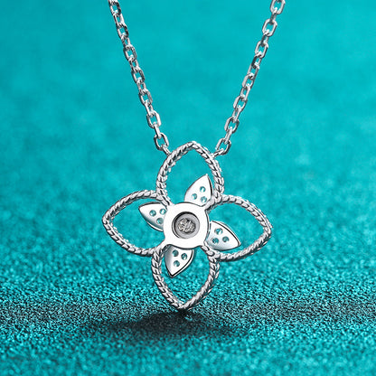 Women's Sterling Silver Plated Clover Necklace