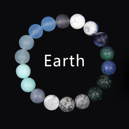 Universe Solar System Volcanic Rock Eight Planets Bracelet