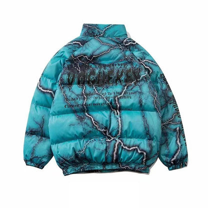 Dark Graffiti Printing Loose Hip Hop Cotton-padded Coat