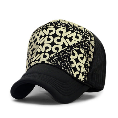 High Fashion Letter Print Embroidery Mesh Cap Korean Style