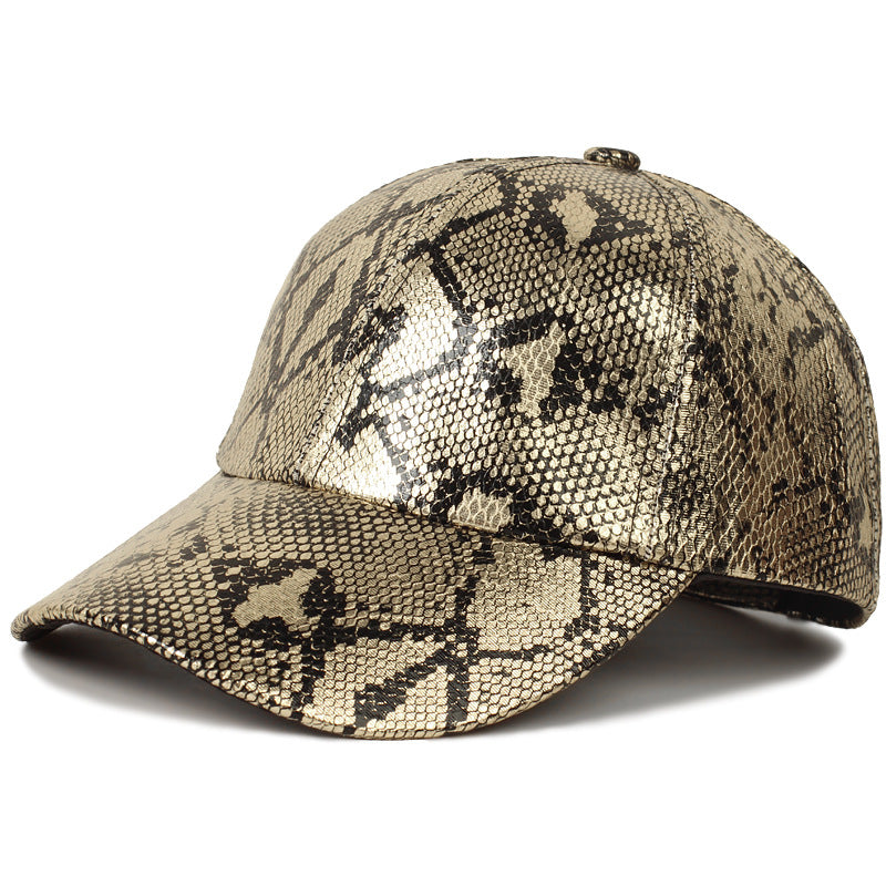 PU Serpentine Baseball Cap Sun-proof Peaked Cap