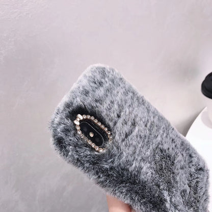 Luxury plush phone case