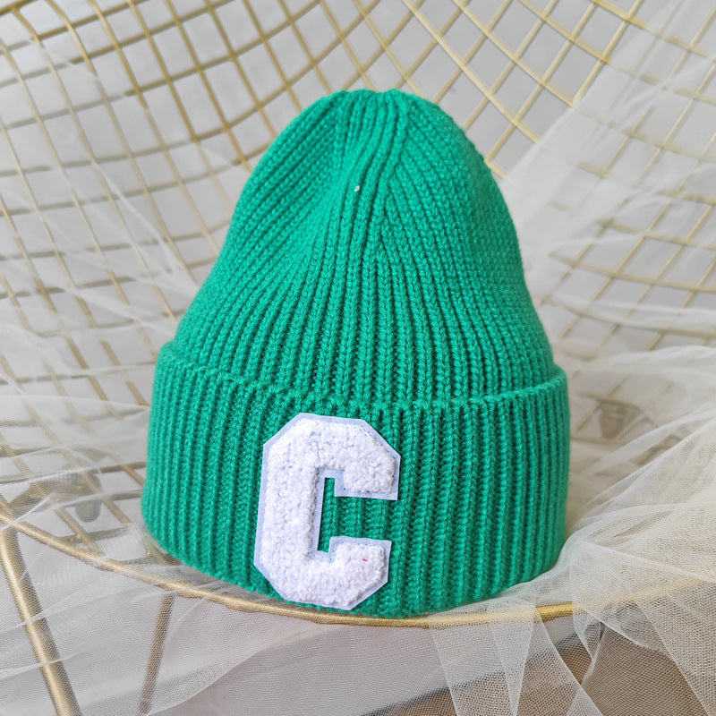 Simple Large C Woolen Cap