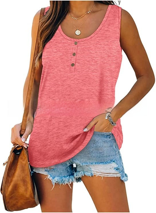 Women's Sleeveless T-shirt Knitted Vest Breasted