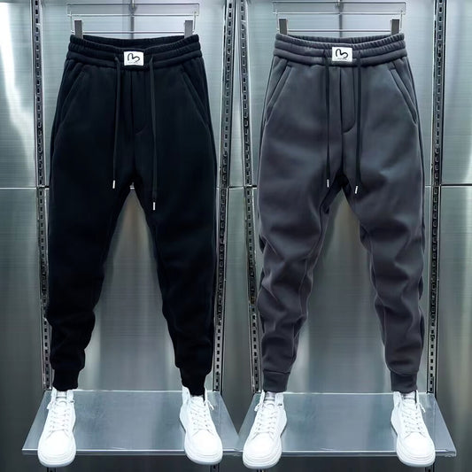 Men's Korean-style Trendy Sports Trousers Fleece-lined Trendy Brand Ankle Length Ankle-tied Sweatpants