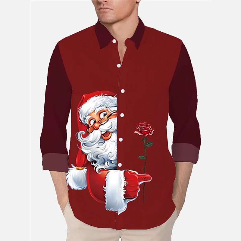 3D Digital Printing Christmas Tree Shirt Lapel